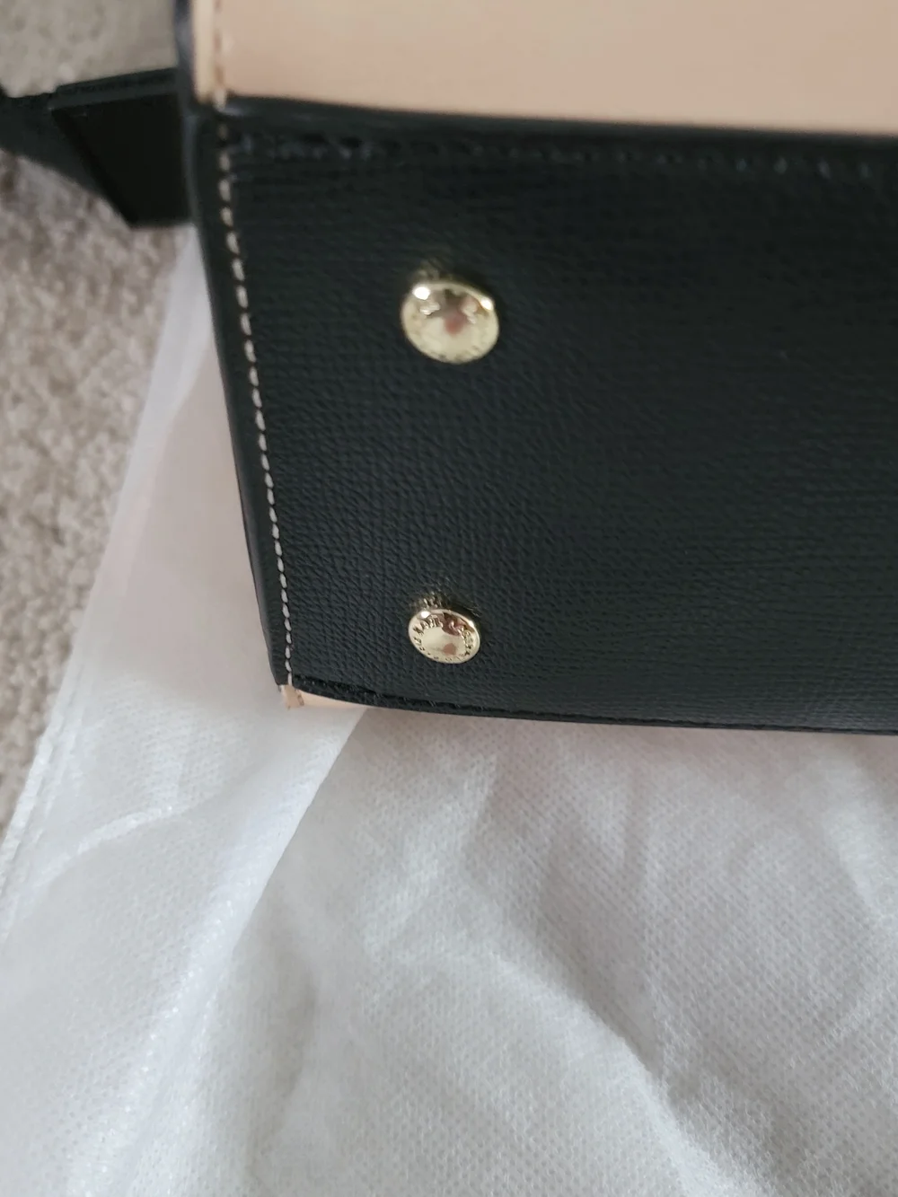 Karl Lagerfeld Women's Beige & Black Leather Tote
